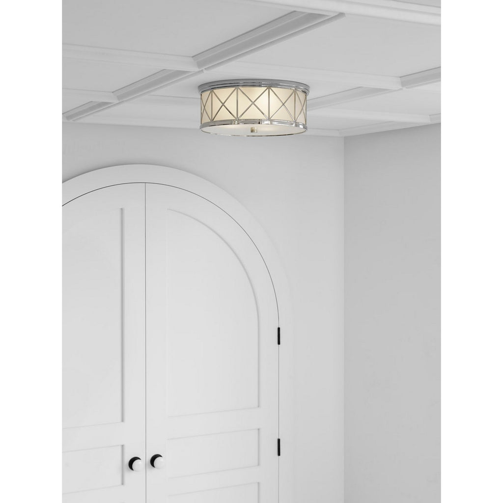 SK4011PNFG Suzanne Kasler Montpelier 3 Light Flush Mount | Lifestyle Image