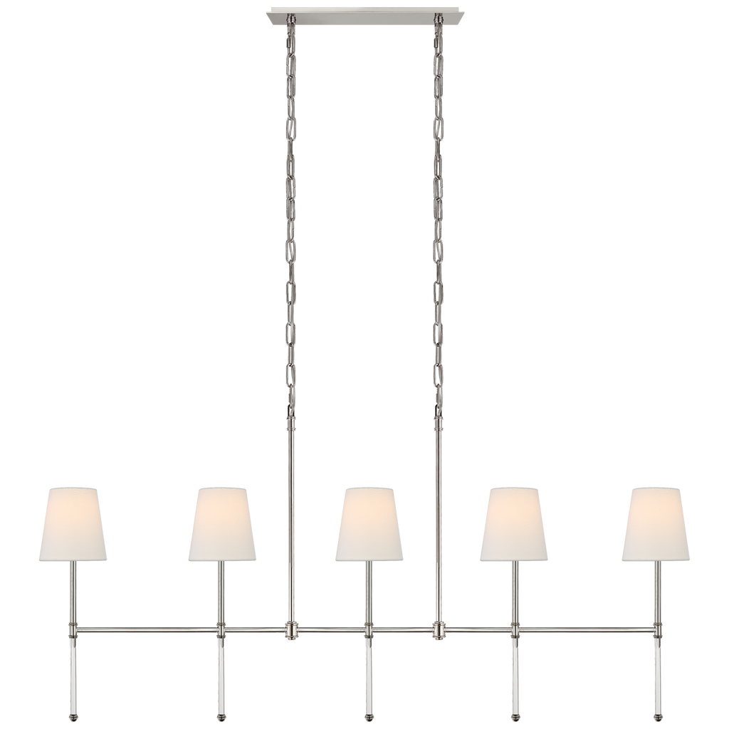 SK5055PNL Suzanne Kasler Camille 5 Light Linear Chandelier | Main Image