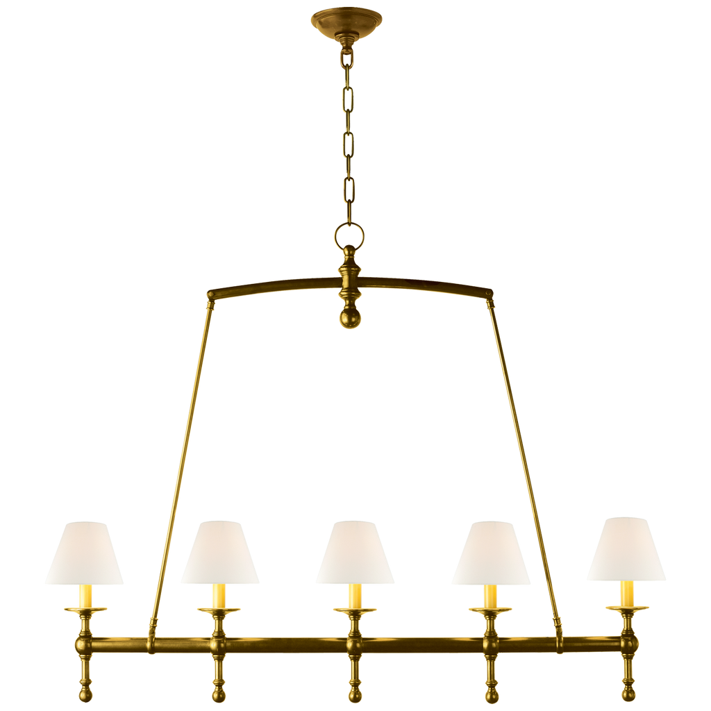 SL5811HABL Chapman & Myers Classic 5 Light Linear Chandelier | Main Image