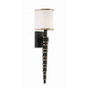 Crystorama Sloane 5'' Sconce in Vibrant Gold + Black Forged - Front View