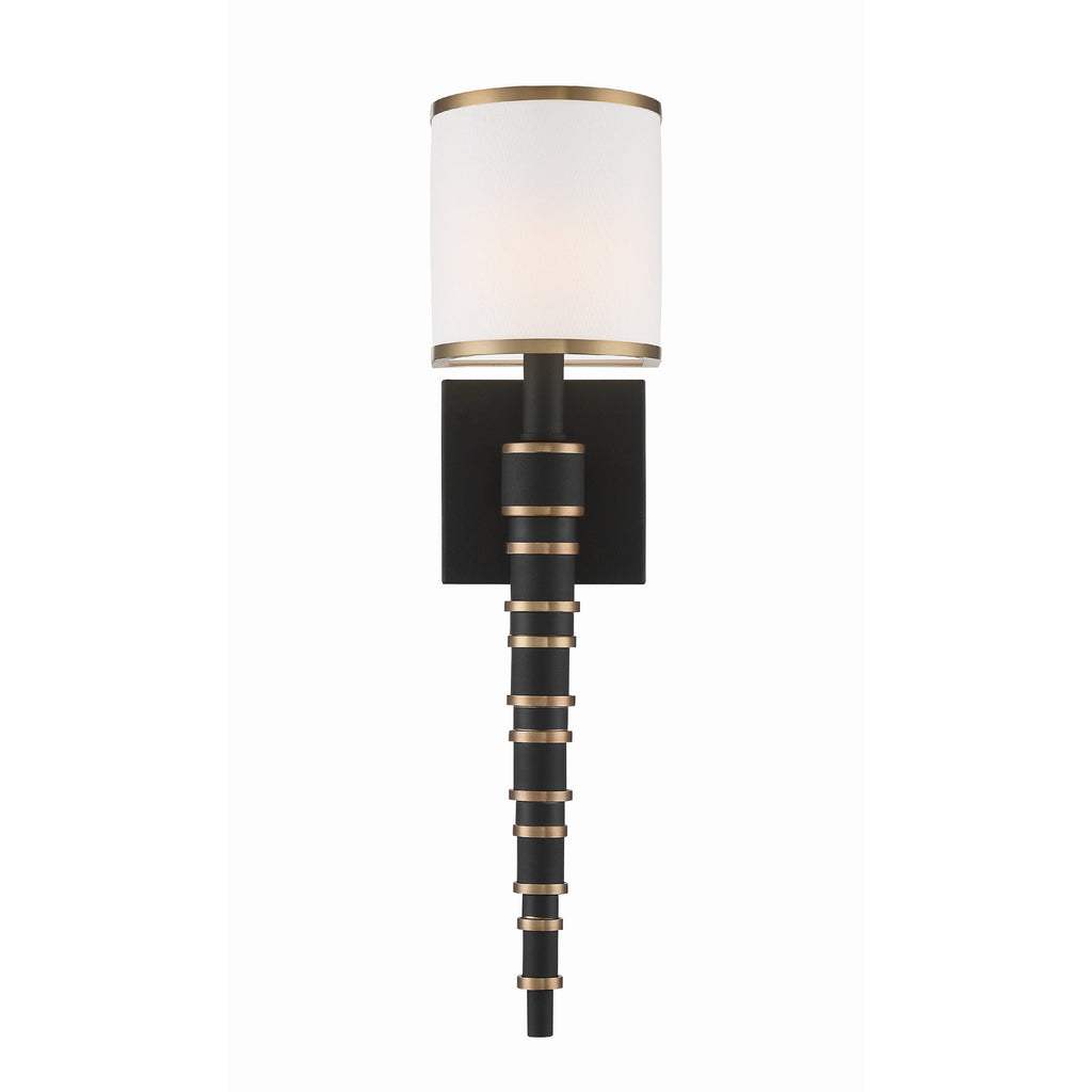 Crystorama Sloane 5'' Sconce in Vibrant Gold + Black Forged - Additional View