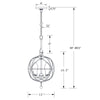 Crystorama Solaris 12'' Outdoor Chandelier - Product Dimensions