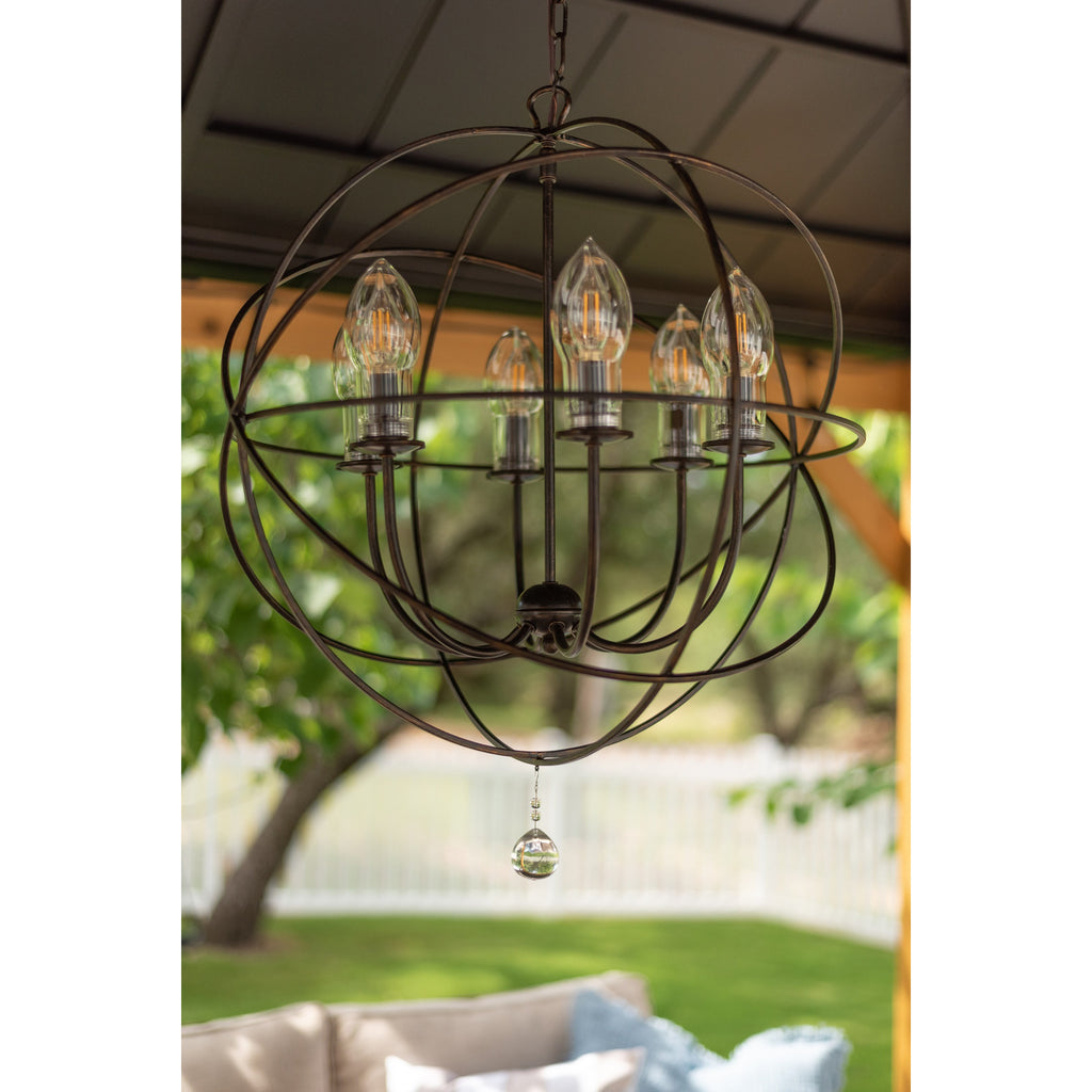Crystorama Solaris 22.5'' Outdoor Chandelier in English Bronze - Lifestyle View