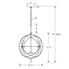 Crystorama Solaris 22.5'' Outdoor Chandelier - Product Dimensions