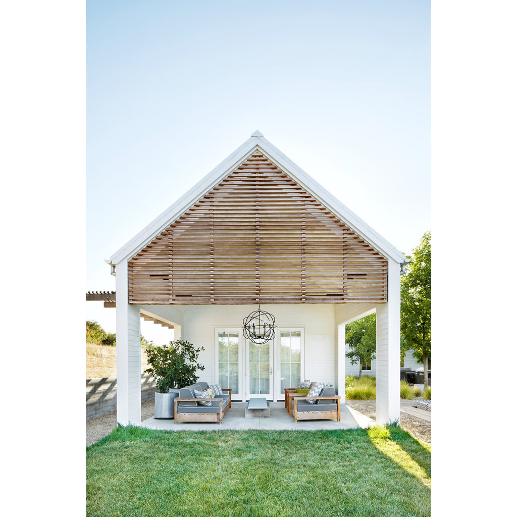 Crystorama Solaris 28.5'' Outdoor Chandelier in English Bronze - Lifestyle View