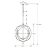 Crystorama Solaris 28.5'' Outdoor Chandelier - Product Dimensions