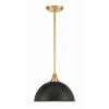 Crystorama Soto 12'' Pendant in Matte Black + Antique Gold - Additional View