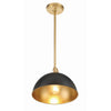 Crystorama Soto 12'' Pendant in Matte Black + Antique Gold - Additional View