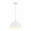 Crystorama Soto 12'' Pendant in White - Front View
