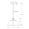 Crystorama Soto 12'' Pendant - Product Dimensions