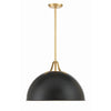 Crystorama Soto 20'' Pendant in Matte Black + Antique Gold - Additional View