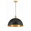 Crystorama Soto 20'' Pendant in Matte Black + Antique Gold - Additional View