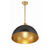 Crystorama Soto 20'' Pendant in Matte Black + Antique Gold - Additional View