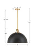 SOT-18015-MK-GA Soto 1 Light Chandelier | Dimensions Image