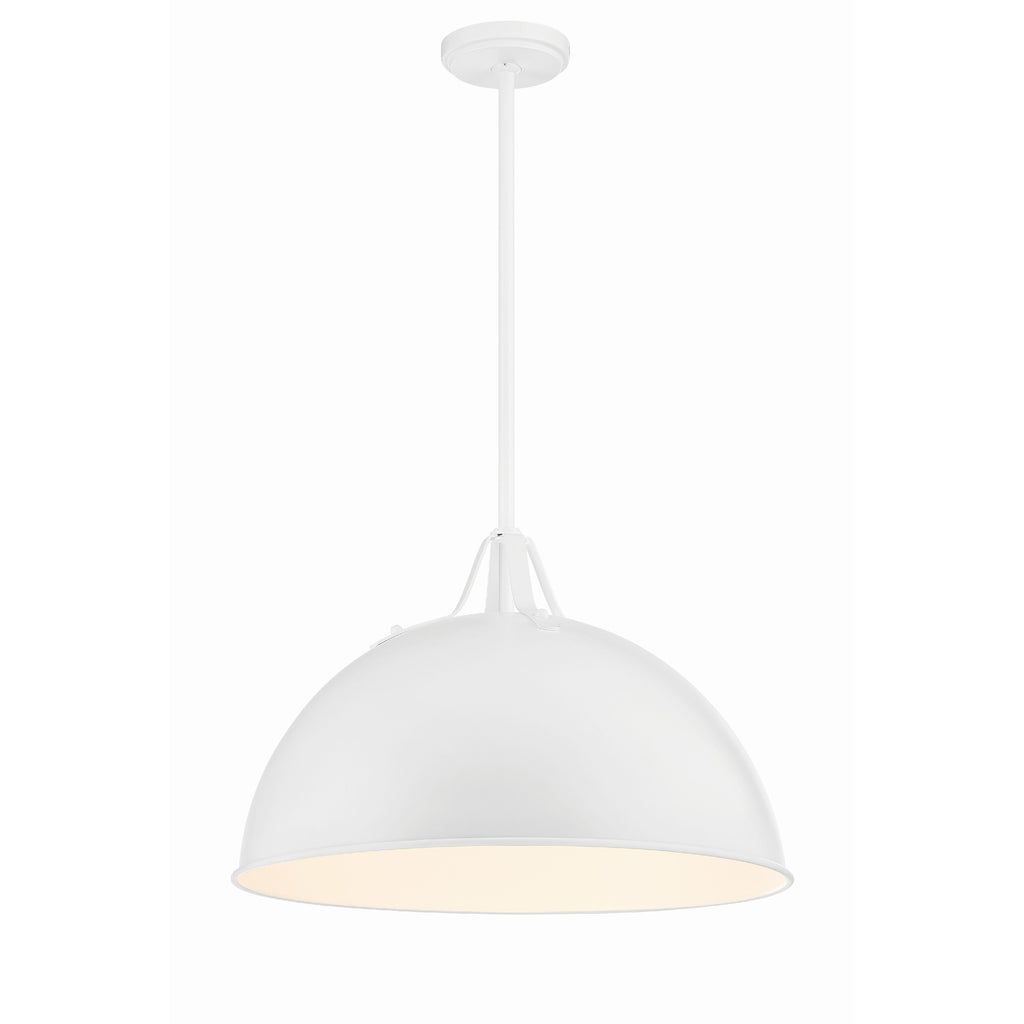 Crystorama Soto 20'' Pendant in White - Front View