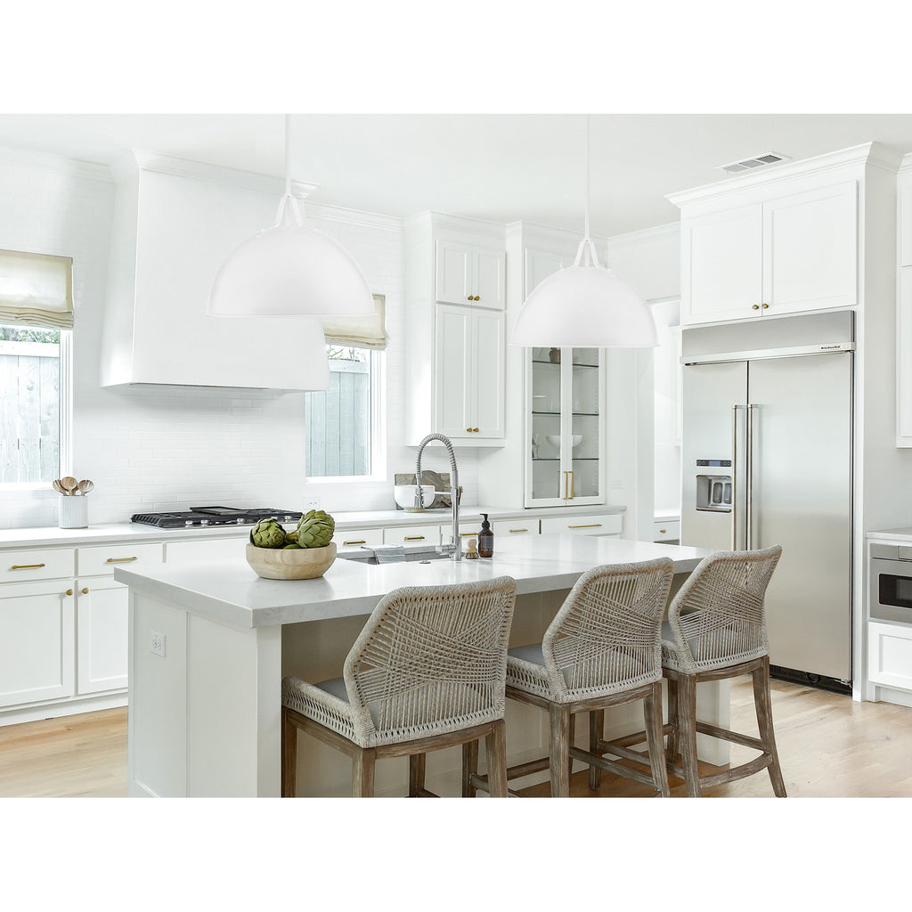Crystorama Soto 20'' Pendant in White - Lifestyle View