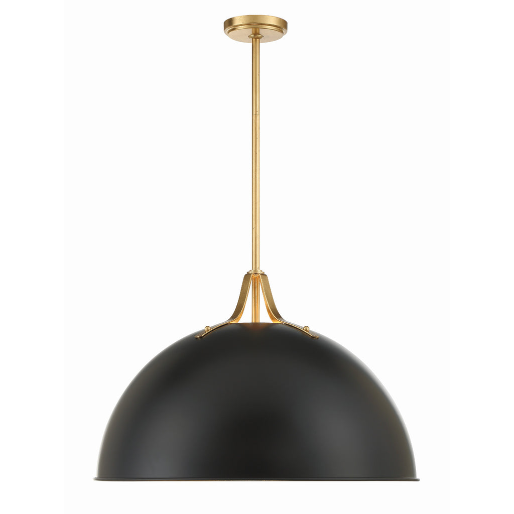 Crystorama Soto 23.5'' Pendant in Matte Black + Antique Gold - Additional View