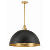 Crystorama Soto 23.5'' Pendant in Matte Black + Antique Gold - Additional View