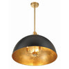 Crystorama Soto 23.5'' Pendant in Matte Black + Antique Gold - Additional View