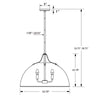 Crystorama Soto 23.5'' Pendant - Product Dimensions