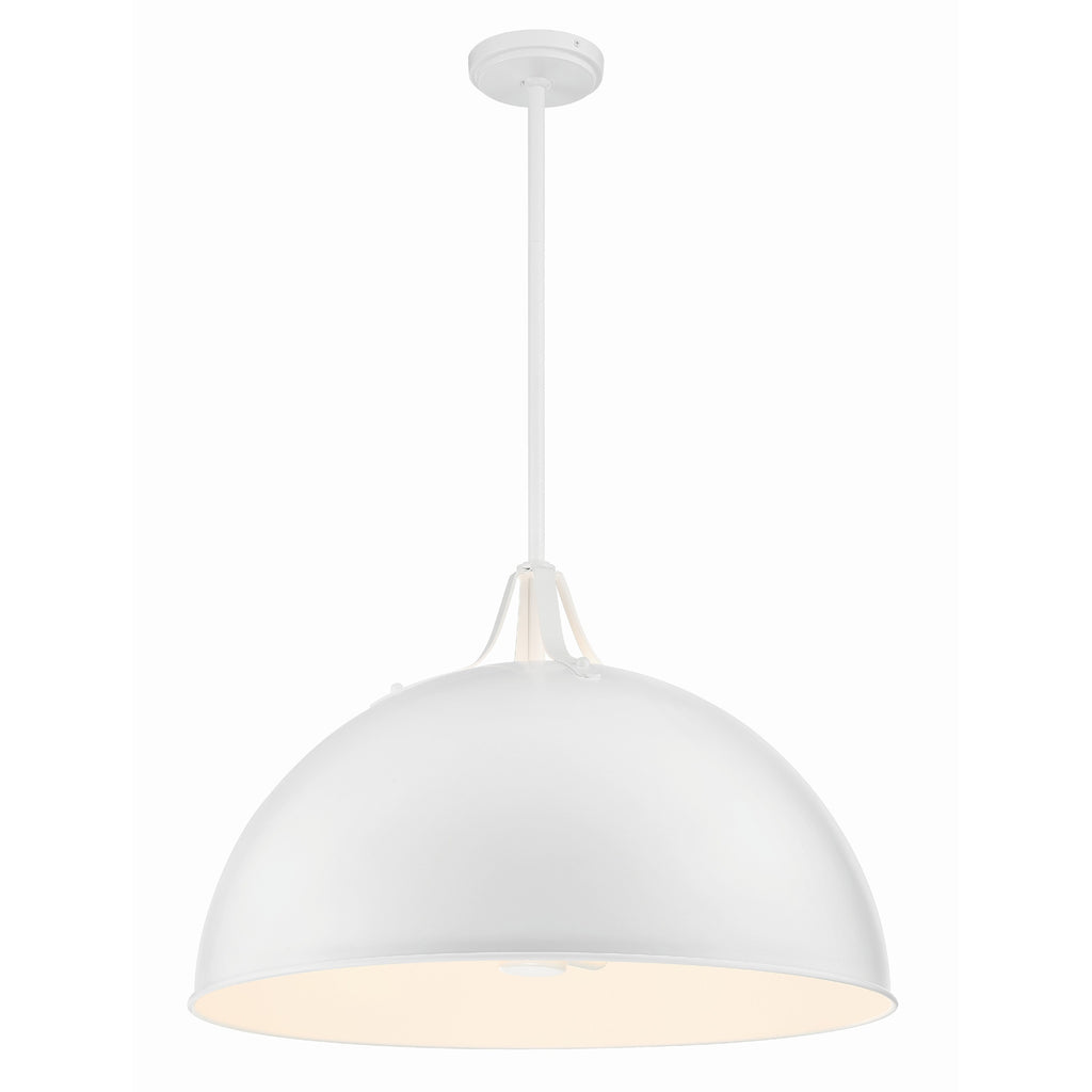 Crystorama Soto 23.5'' Pendant in White - Front View