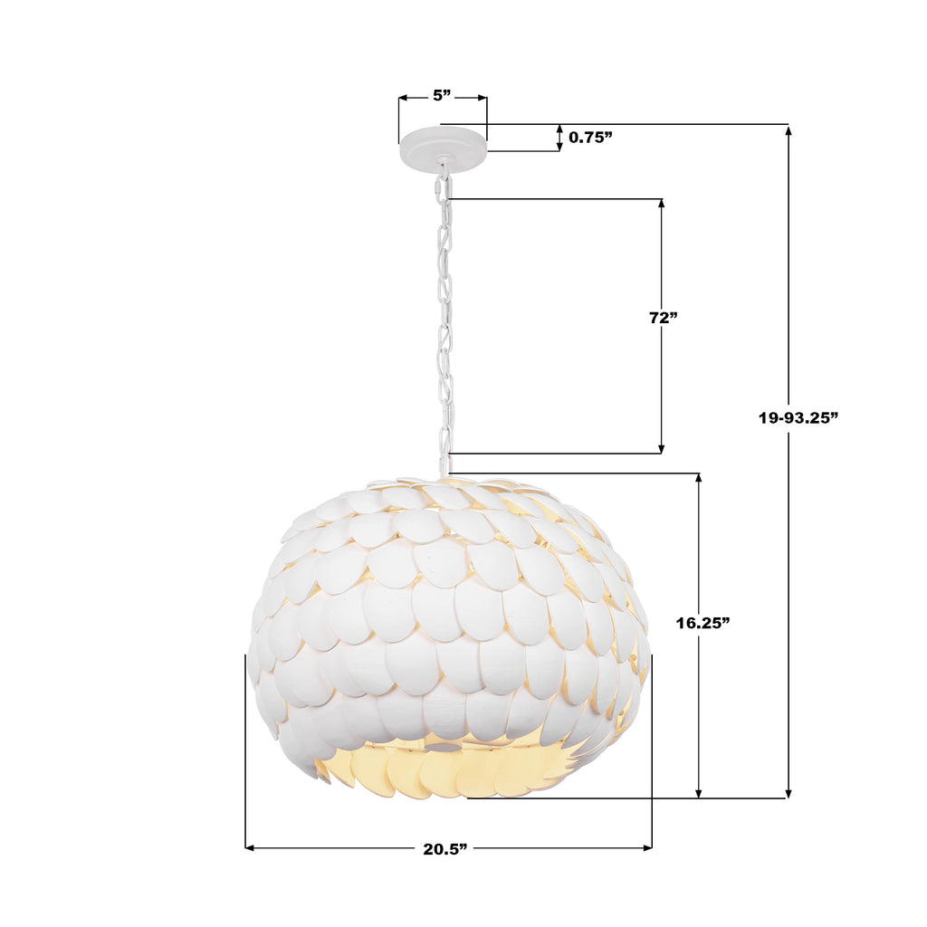 TAL-9404-MT Talia 20.5'' Chandelier | Dimensions Image