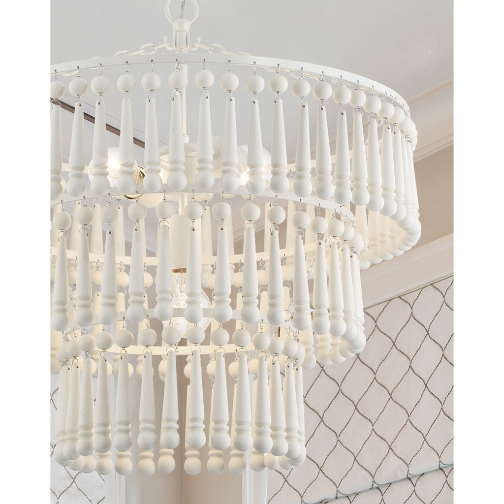 Crystorama Tiana 20.5'' Chandelier in Matte White - Lifestyle View