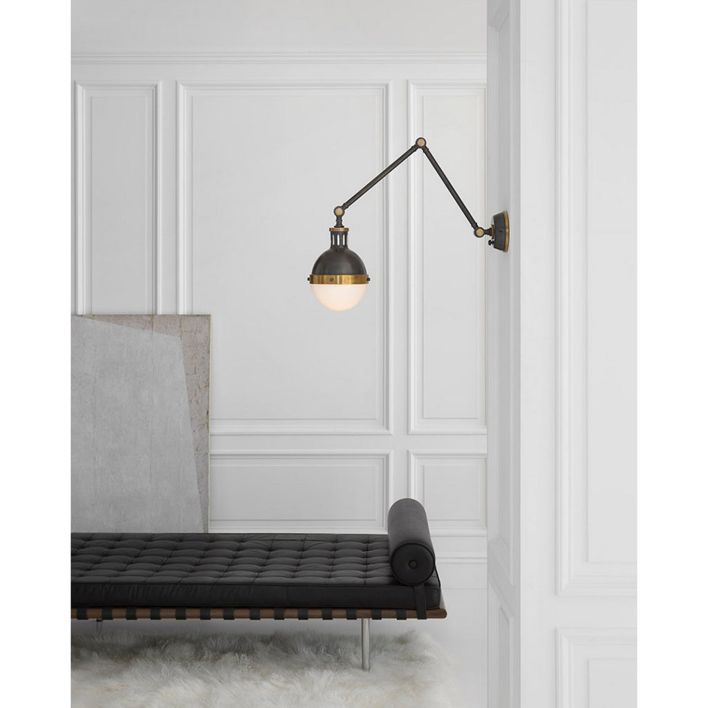 TOB2090BZHABWG Thomas O'Brien Hicks 1 Light Swing Arm | Lifestyle Image
