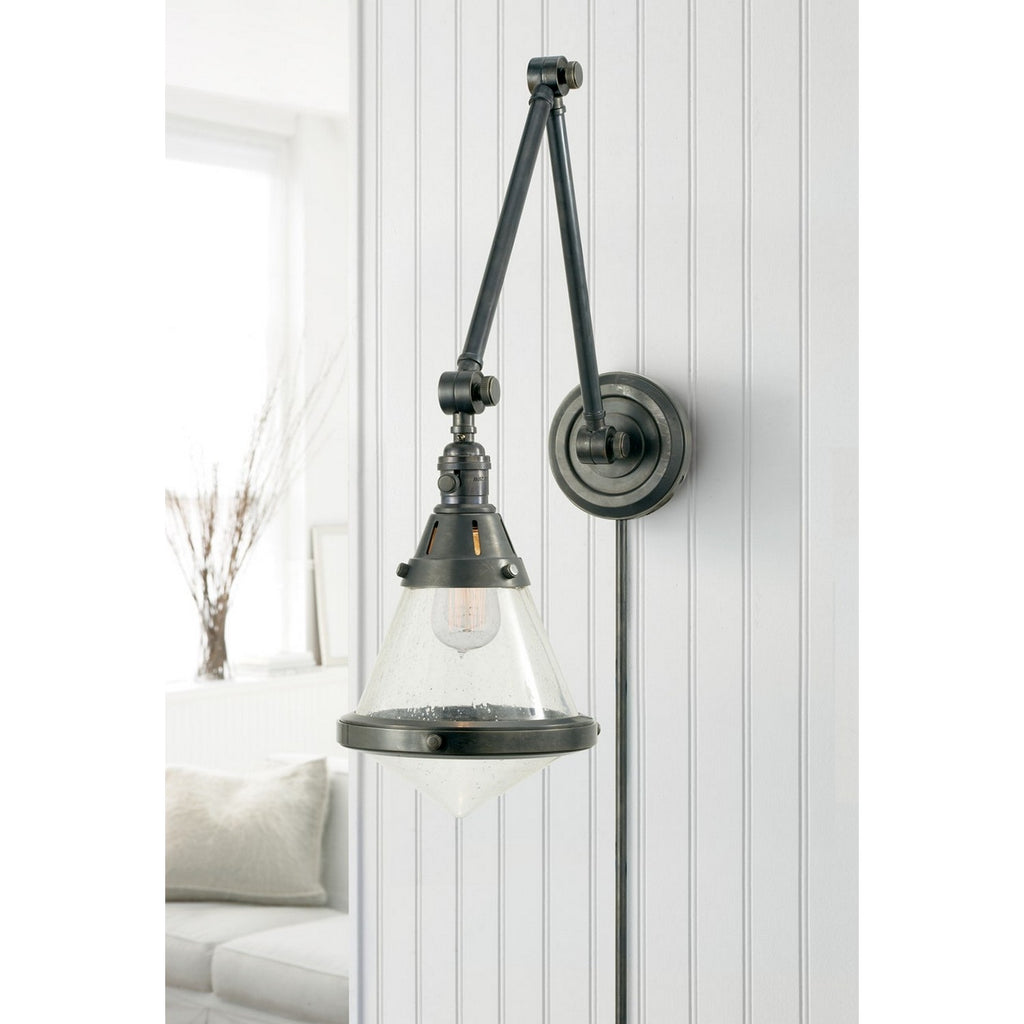 TOB2156BZSG Thomas O'Brien Gale 1 Light Swing Arm | Lifestyle Image