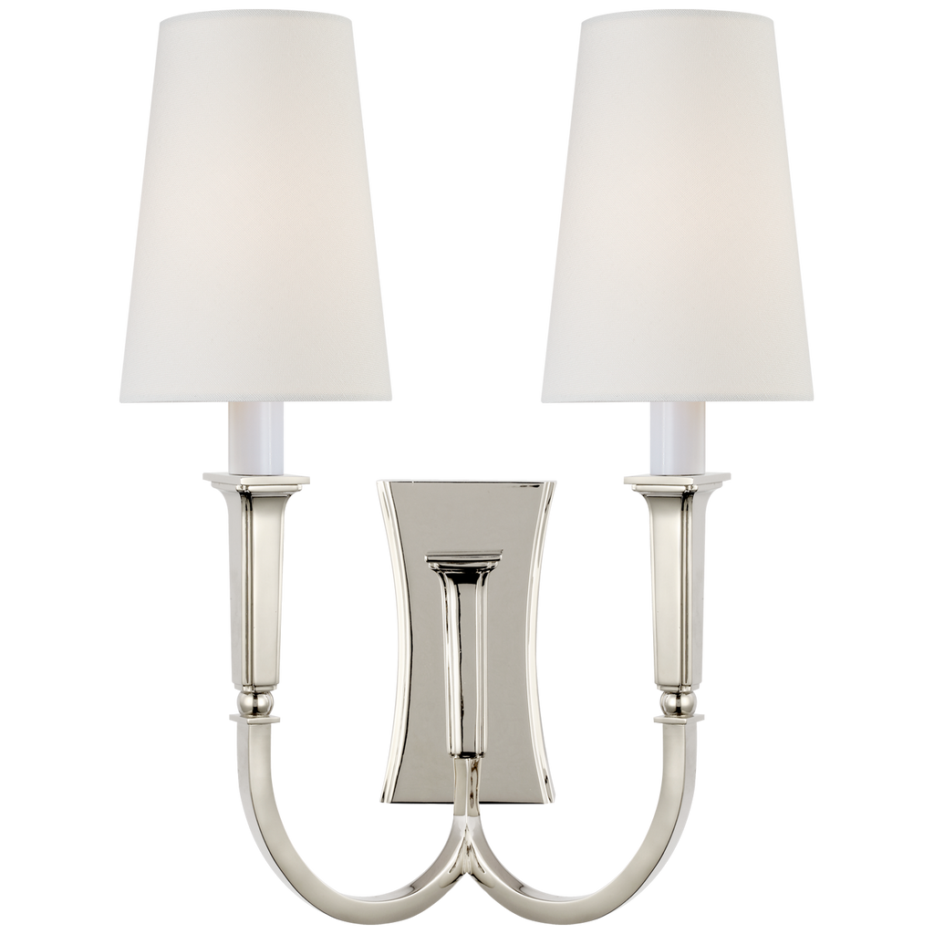 TOB2273PNL Thomas O'Brien Delphia 2 Light Sconce | Main Image