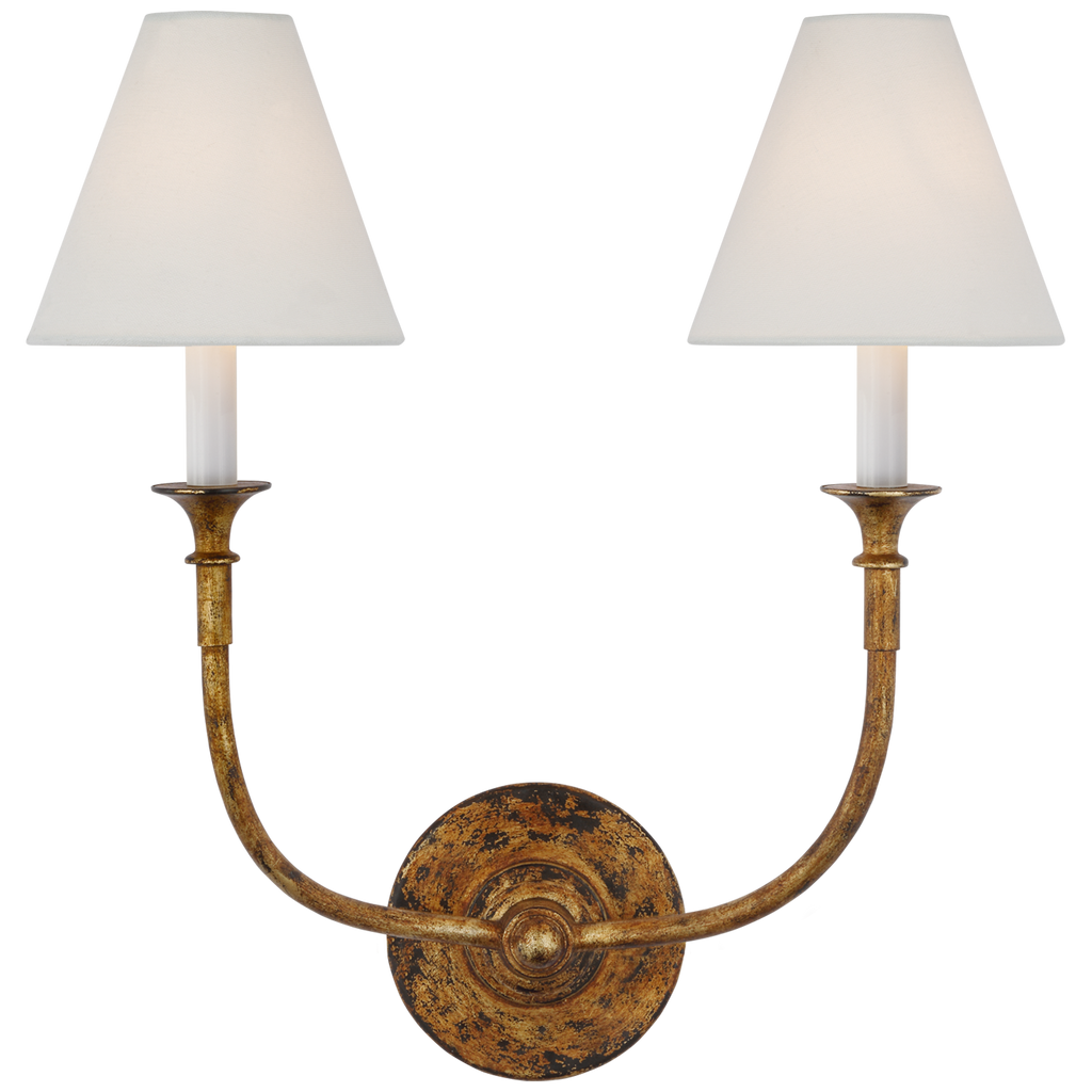 TOB2451AGL Thomas O'Brien Piaf 2 Light Sconce | Main Image