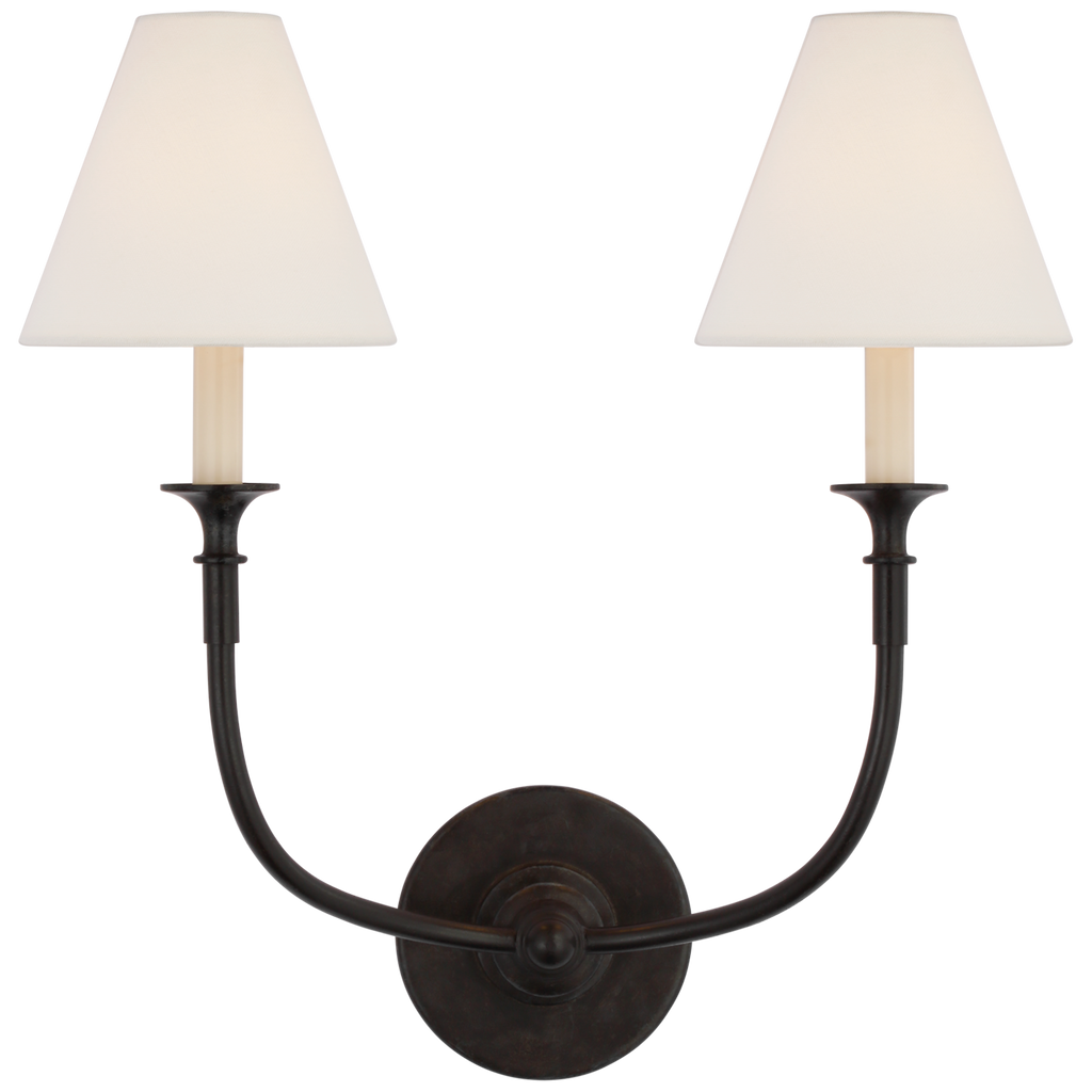 TOB2451AIL Thomas O'Brien Piaf 2 Light Sconce | Main Image