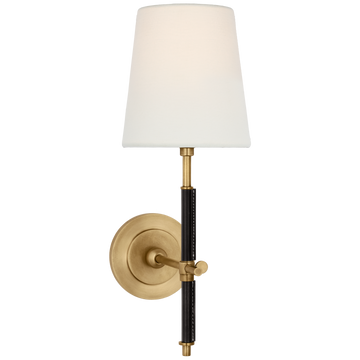 Hand-Rubbed Antique Brass and Chocolate Leather
