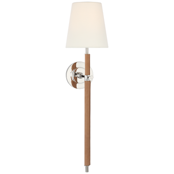 Polished Nickel and Natural Leather
