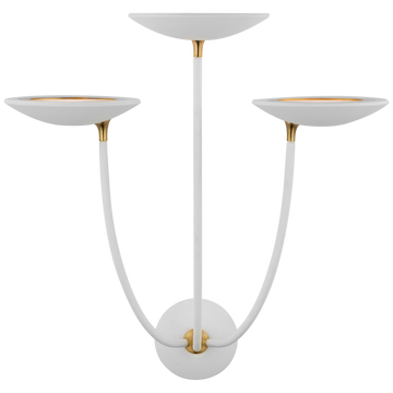 Matte White and Hand-Rubbed Antique Brass