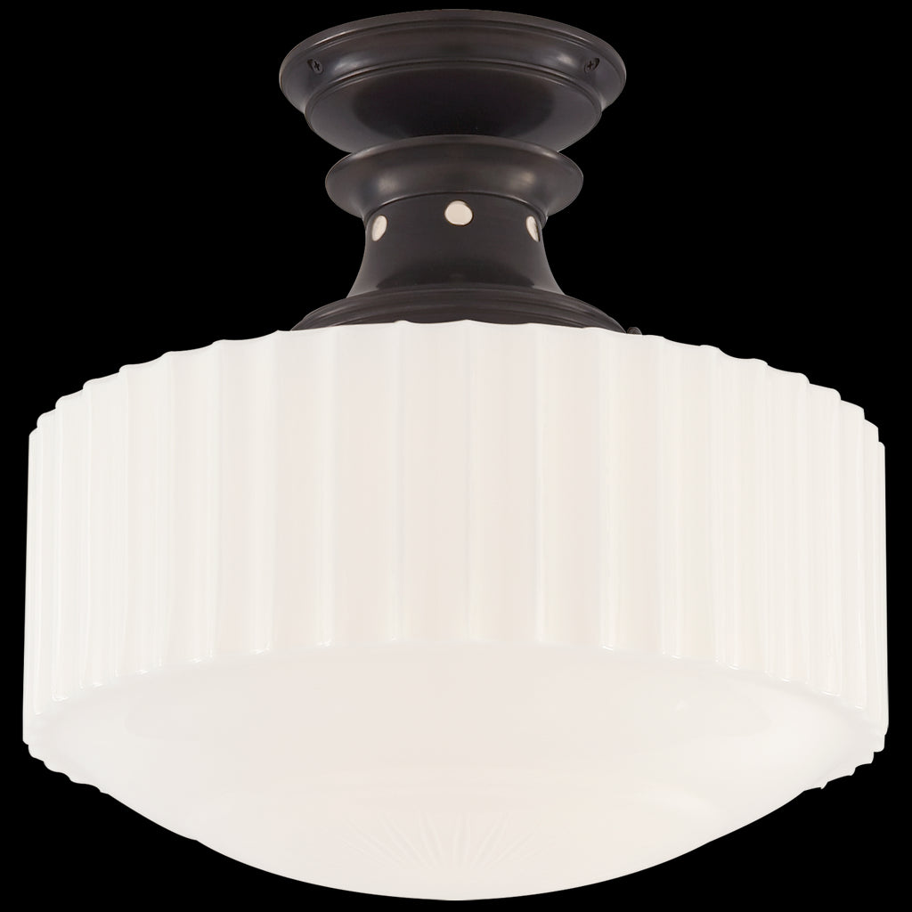 TOB5150BZWG Thomas O'Brien Milton 1 Light Semi Flush Mount | Main Image
