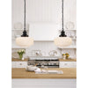 TOB5150BZWG Thomas O'Brien Milton 1 Light Semi Flush Mount | Lifestyle Image