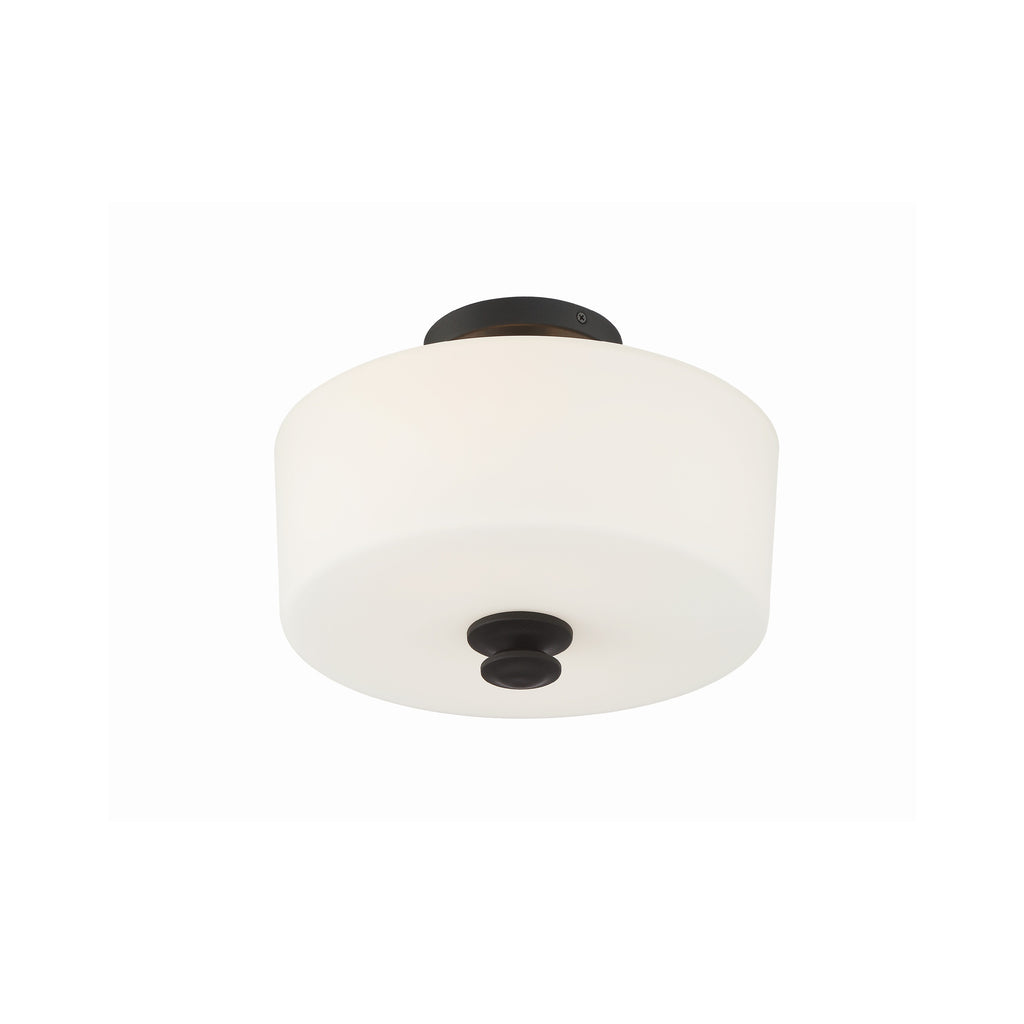 Crystorama Travis 12.5'' Semi Flush Mount in Black Forged - Additional View