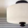 Crystorama Travis 12.5'' Semi Flush Mount in Black Forged - Lifestyle View