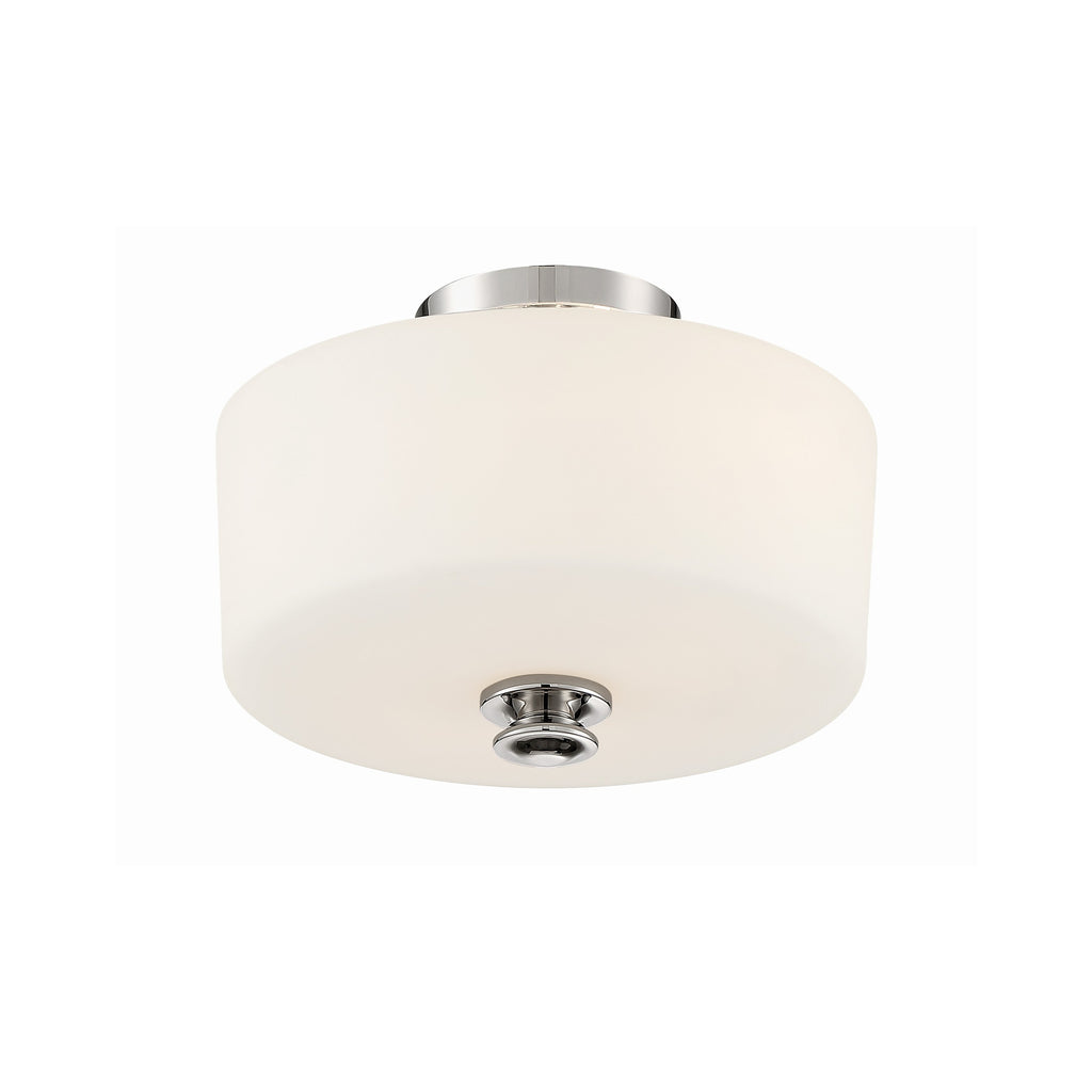Crystorama Travis 12.5'' Semi Flush Mount in Polished Nickel - Additional View