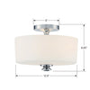 TRA-A3302-PN Travis 2 Light Semi Flush | Dimensions Image