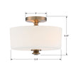 TRA-A3302-VG Travis 2 Light Semi Flush | Dimensions Image