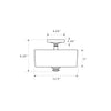 Crystorama Travis 12.5'' Semi Flush Mount - Product Dimensions