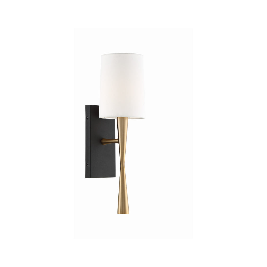 Crystorama Trenton 5.5'' Sconce in Aged Brass + Black Forged - Additional View