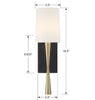 TRE-221-AG-BF Trenton 1 Light Sconce | Dimensions Image