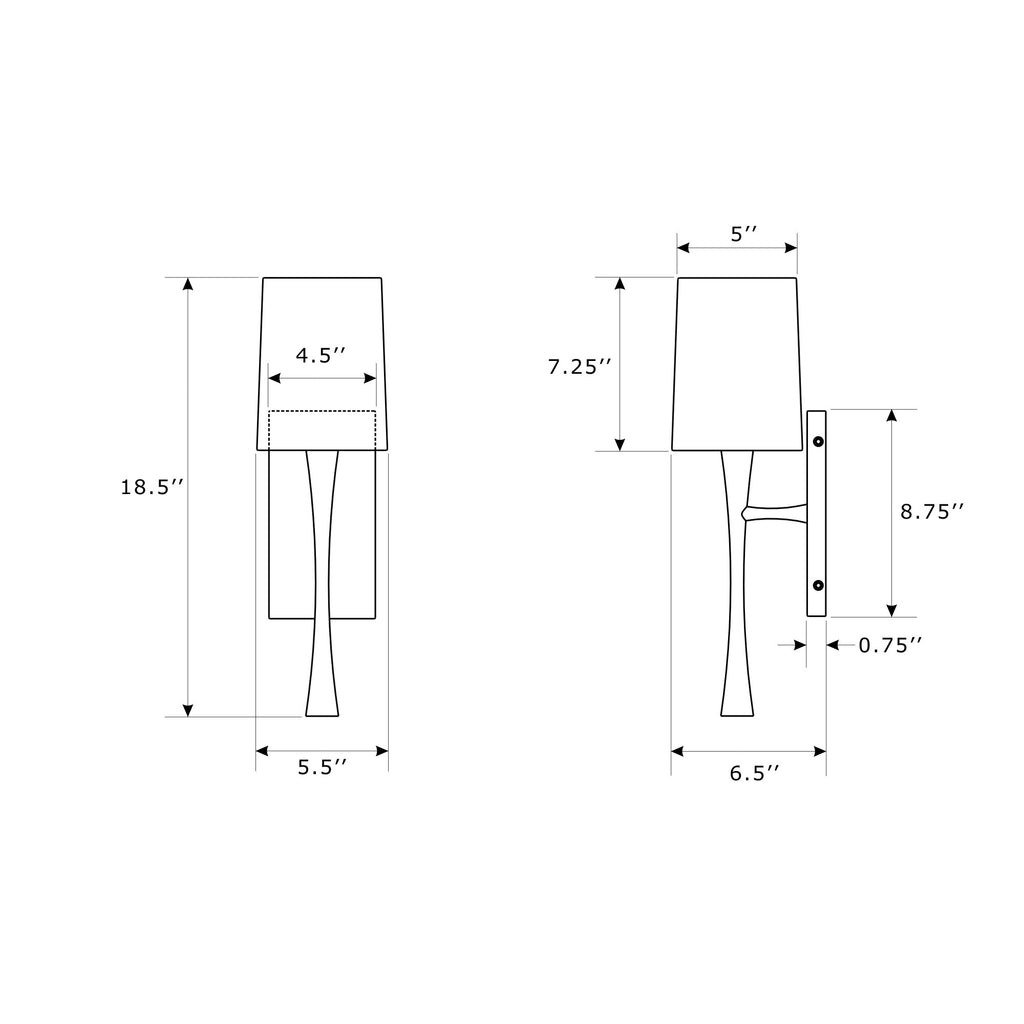 Crystorama Trenton 5.5'' Sconce - Product Dimensions