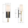 TRE-221-OP-AG-BF Trenton 5'' Sconce | Dimensions Image