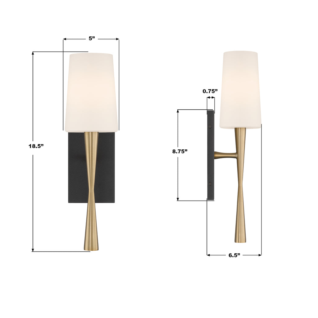 TRE-221-OP-AG-BF Trenton 5'' Sconce | Dimensions Image