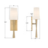 TRE-221-OP-AG Trenton 5'' Sconce | Dimensions Image