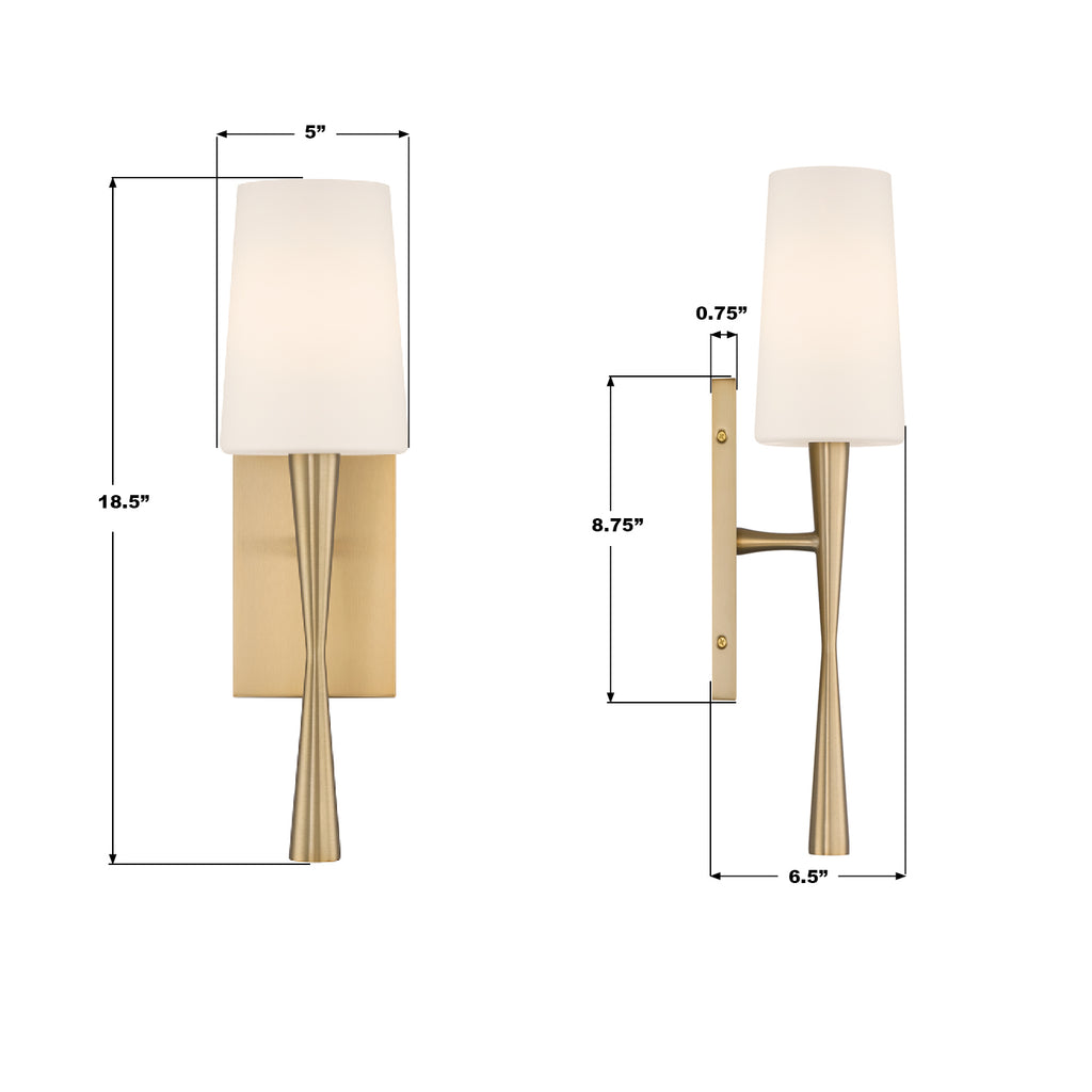 TRE-221-OP-AG Trenton 5'' Sconce | Dimensions Image